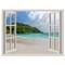 Designart - Open Window to Calm Seashore - Extra Large Seashore Canvas Art